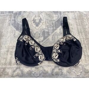 CABERNET Black Underwire Bra 34DD Back Strap 10610